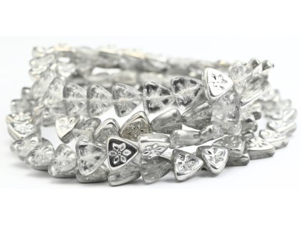 Flower on triangle 10mm - Pressed Beads