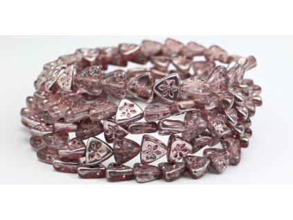 Flower on triangle 10mm - Pressed Beads