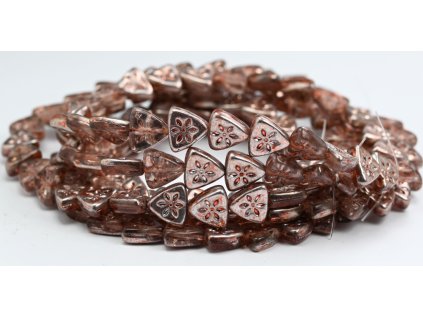 Flower on triangle 10mm - Pressed Beads