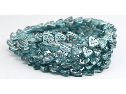 Flower on triangle 10mm - Pressed Beads