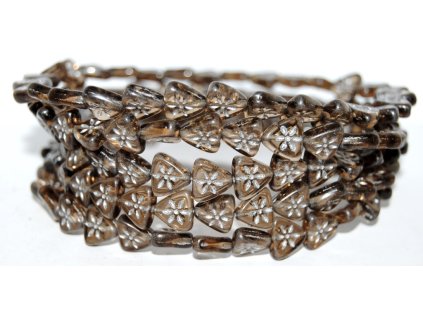 Flower on triangle 10mm - Pressed Beads