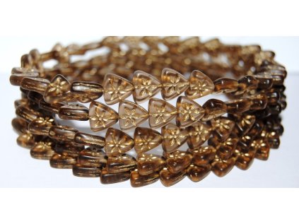 Flower on triangle 10mm - Pressed Beads