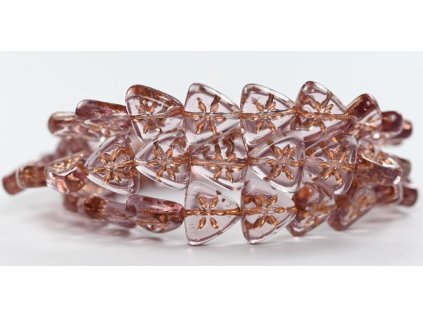 Flower on triangle 10mm - Pressed Beads