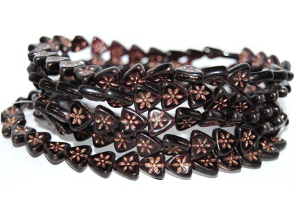 Flower on triangle 10mm - Pressed Beads