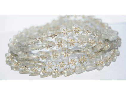 Flower on triangle 10mm - Pressed Beads