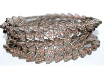 Flower on triangle 10mm - Pressed Beads