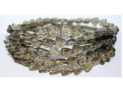 Flower on triangle 10mm - Pressed Beads