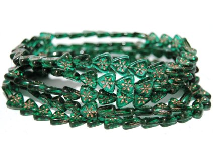 Flower on triangle 10mm - Pressed Beads