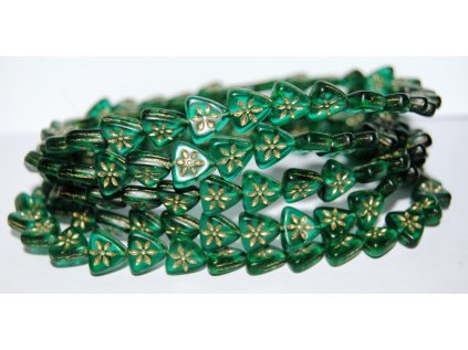 Flower on triangle 10mm - Pressed Beads