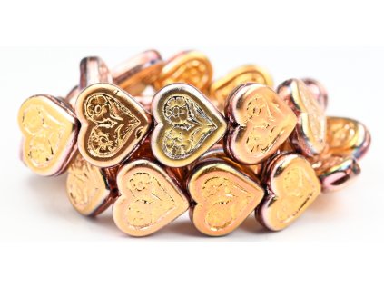 Hearts with 2 flowers 18x16mm