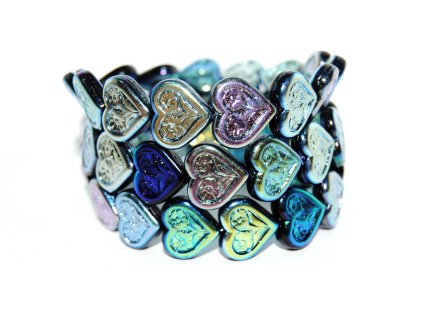 Hearts with 2 flowers 18x16mm