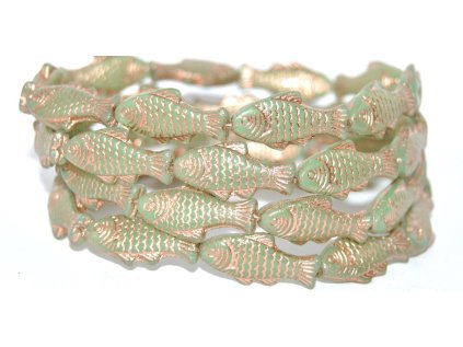 Fish - beads 25x12mmURANIUM GLASS