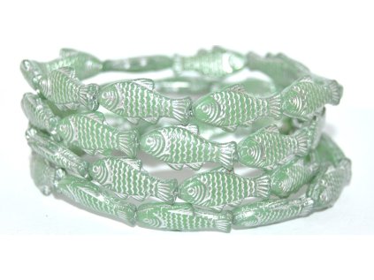 Fish - beads 25x12mmURANIUM GLASS