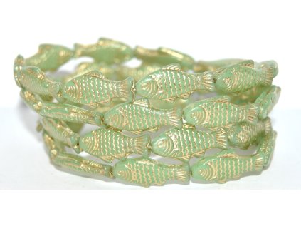 Fish - beads 25x12mmURANIUM GLASS