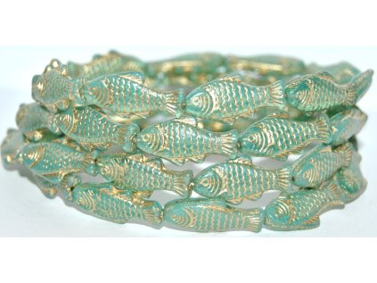 Fish - beads 25x12mmURANIUM GLASS