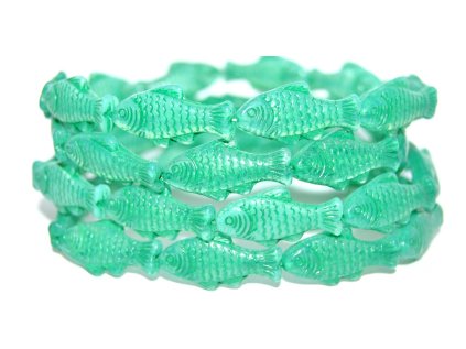 Fish - beads 25x12mmURANIUM GLASS
