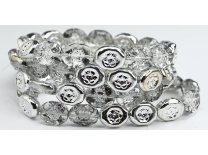 Flowers in oval 14x11mm - Pressed beads