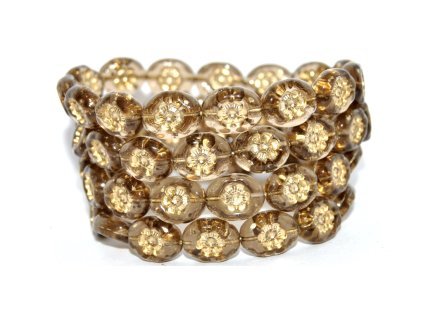 Flowers in oval 14x11mm - Pressed beads