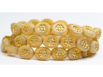 Flowers in oval 14x11mm - Pressed beads