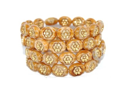 Flowers in oval 14x11mm - Pressed beads