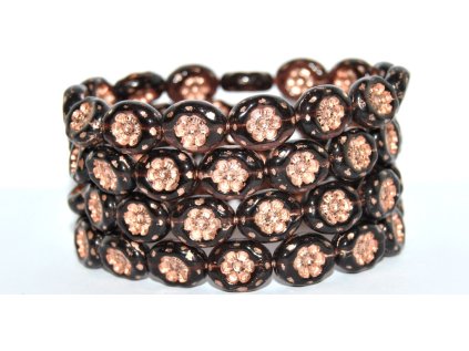 Flowers in oval 14x11mm - Pressed beads