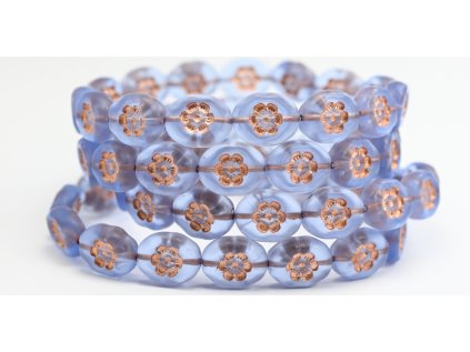 Flowers in oval 14x11mm - Pressed beads