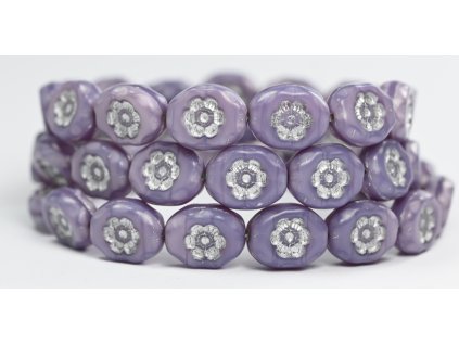 Flowers in oval 14x11mm - Pressed beads