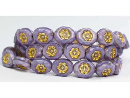 Flowers in oval 14x11mm - Pressed beads