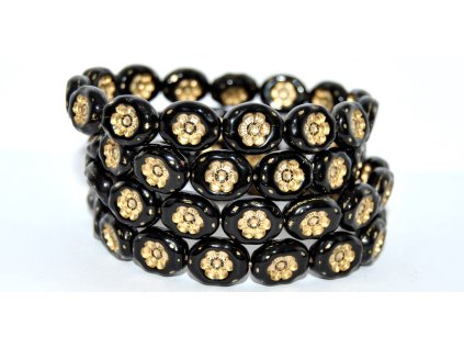 Flowers in oval 14x11mm - Pressed beads