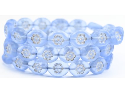 Flowers in oval 14x11mm - Pressed beads