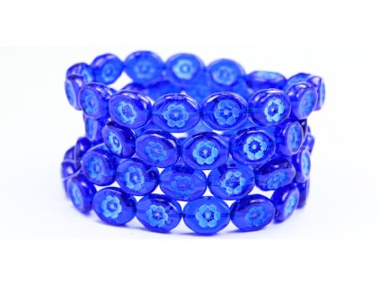 Flowers in oval 14x11mm - Pressed beads