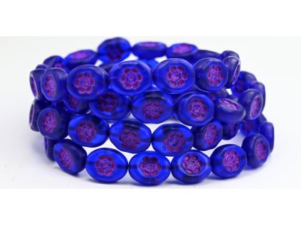 Flowers in oval 14x11mm - Pressed beads