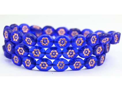 Flowers in oval 14x11mm - Pressed beads