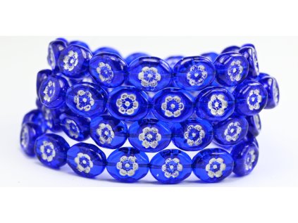 Flowers in oval 14x11mm - Pressed beads