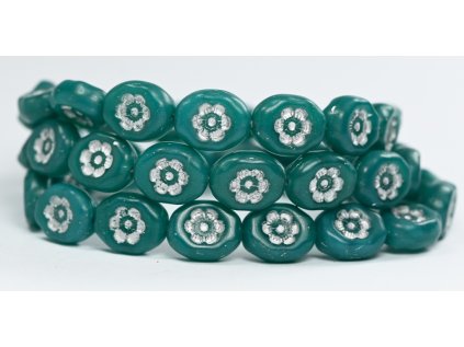 Flowers in oval 14x11mm - Pressed beads