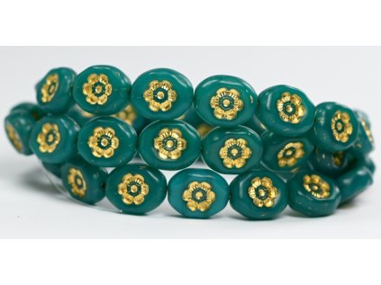 Flowers in oval 14x11mm - Pressed beads