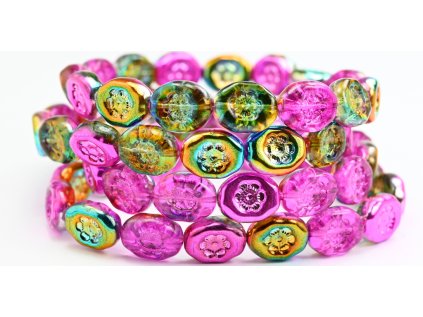 Flowers in oval 14x11mm - Pressed beads