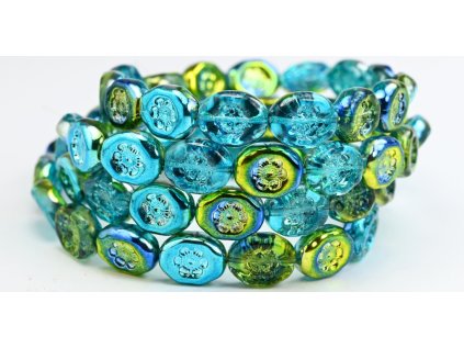 Flowers in oval 14x11mm - Pressed beads