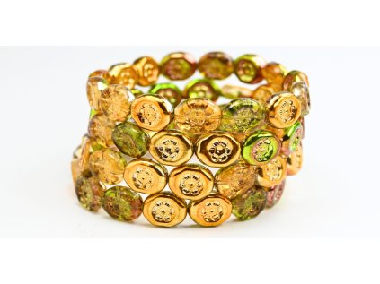 Flowers in oval 14x11mm - Pressed beads