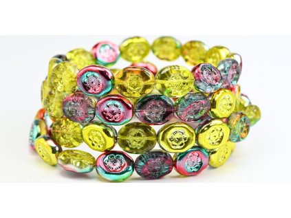 Flowers in oval 14x11mm - Pressed beads