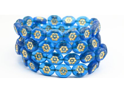 Flowers in oval 14x11mm - Pressed beads