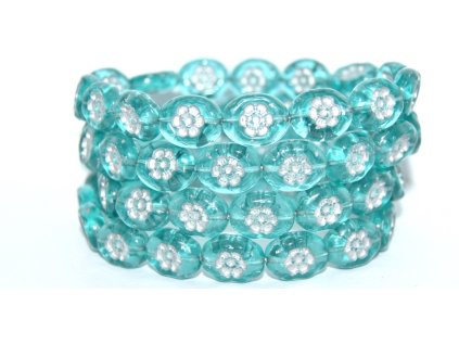 Flowers in oval 14x11mm - Pressed beads