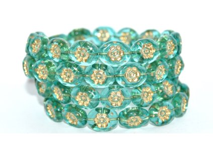 Flowers in oval 14x11mm - Pressed beads