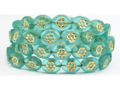 Flowers in oval 14x11mm - Pressed beads