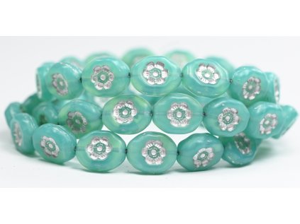 Flowers in oval 14x11mm - Pressed beads
