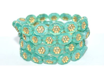 Flowers in oval 14x11mm - Pressed beads