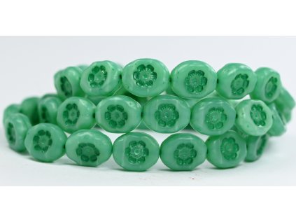 Flowers in oval 14x11mm - Pressed beads