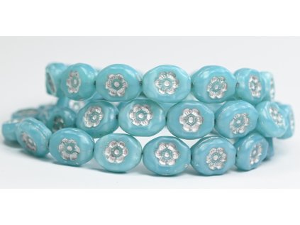 Flowers in oval 14x11mm - Pressed beads