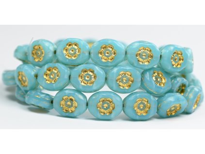 Flowers in oval 14x11mm - Pressed beads