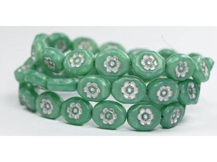 Flowers in oval 14x11mm - Pressed beads